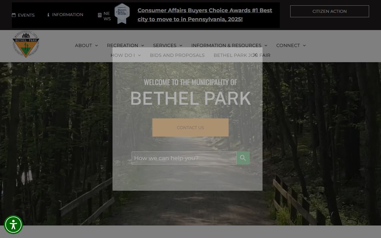 Bethel Park Municipality official website for residents directory information