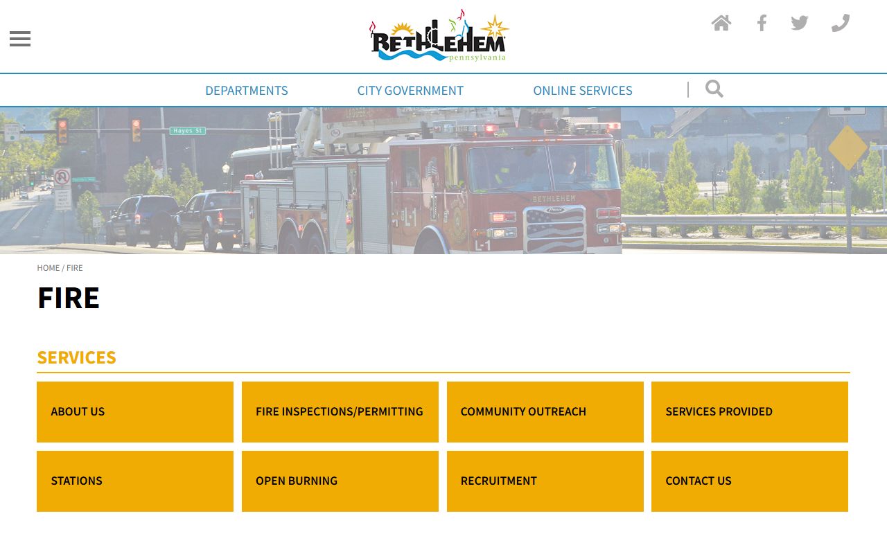 Bethlehem residents directory fire department page