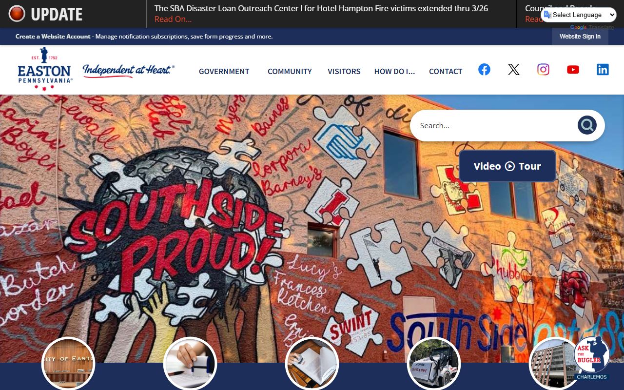 City of Easton official website for the Easton residents directory