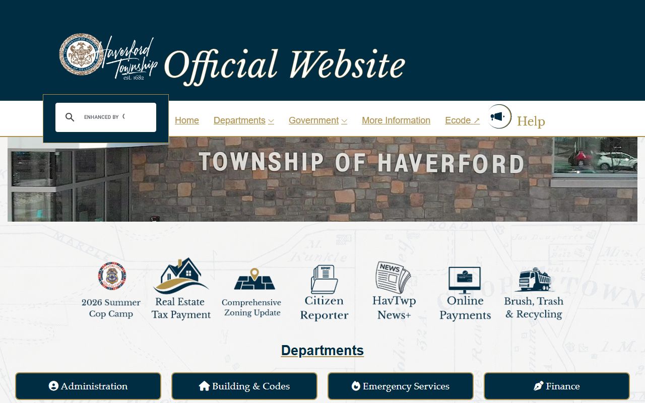 Haverford Township government website for residents directory information