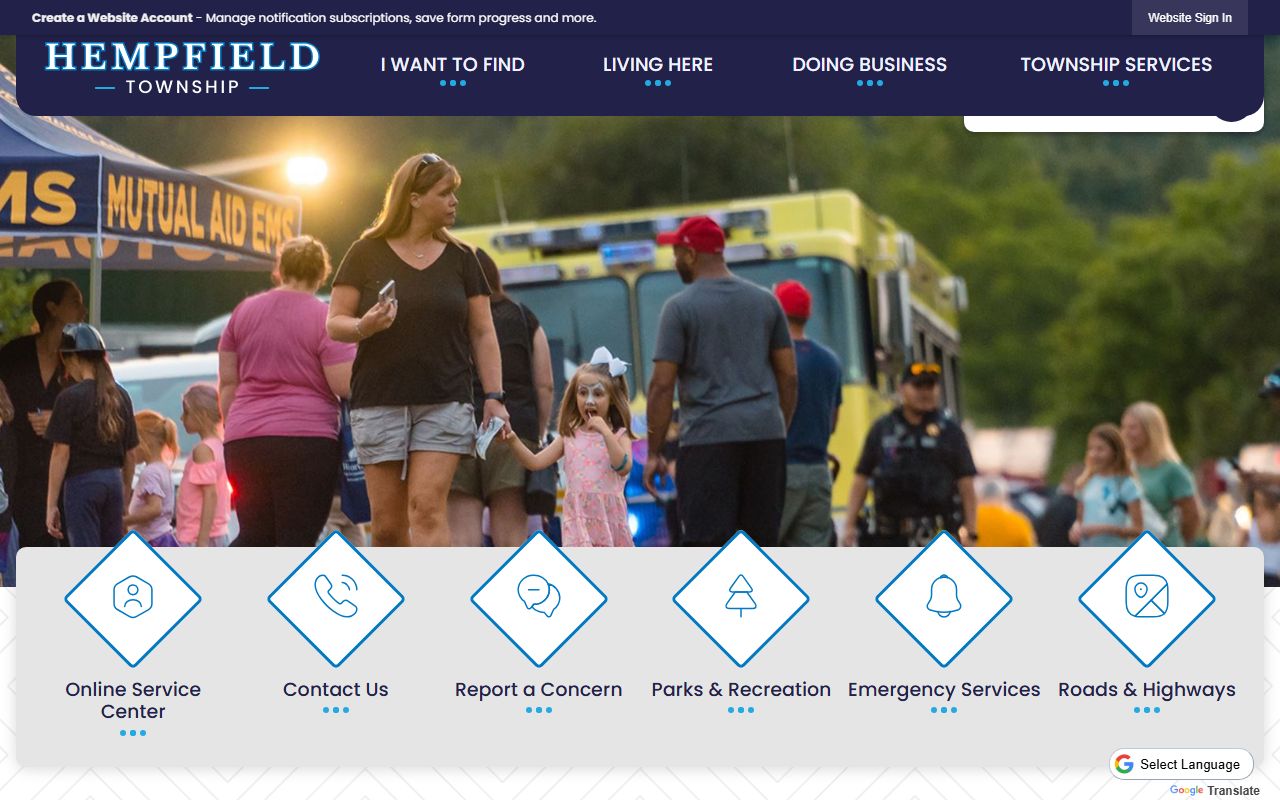 Hempfield Township official website for the Hempfield Township residents directory