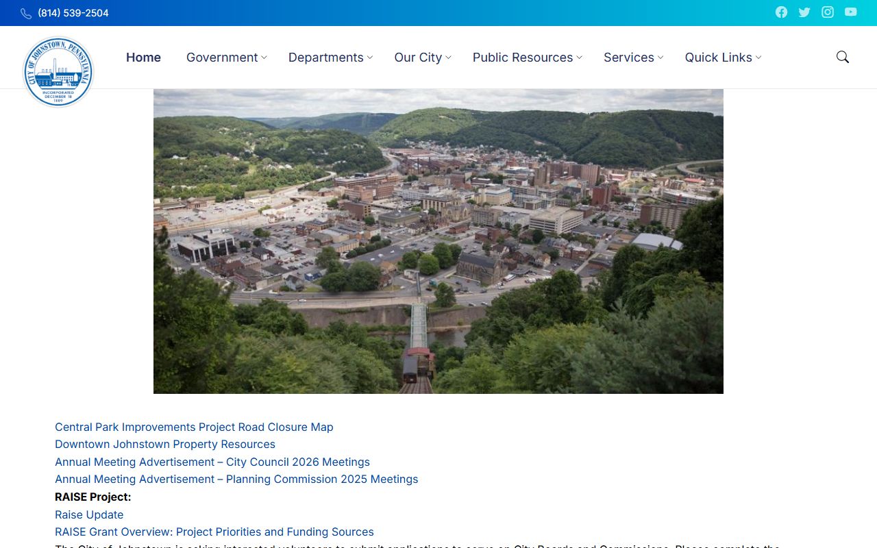City of Johnstown official website for the Johnstown residents directory