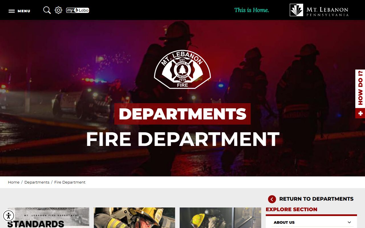 Mount Lebanon Fire Department services for township residents directory