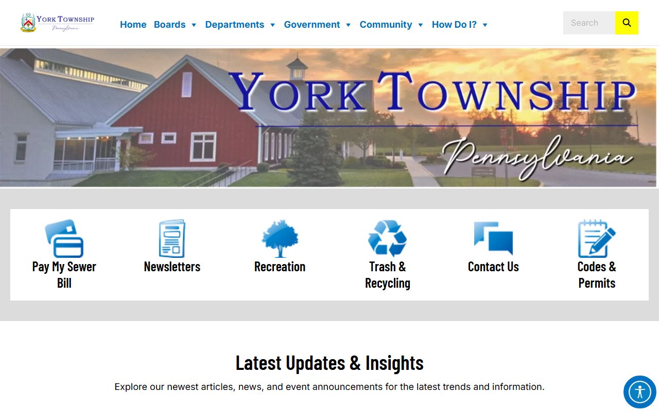 York Township government website for residents directory information