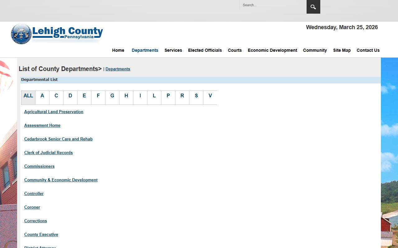 Lehigh County residents directory Recorder of Deeds page