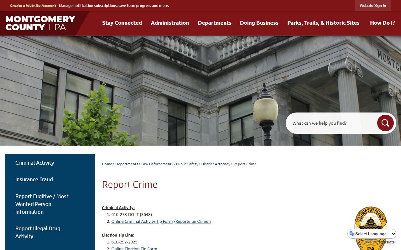 Montgomery County residents directory Board of Assessment website