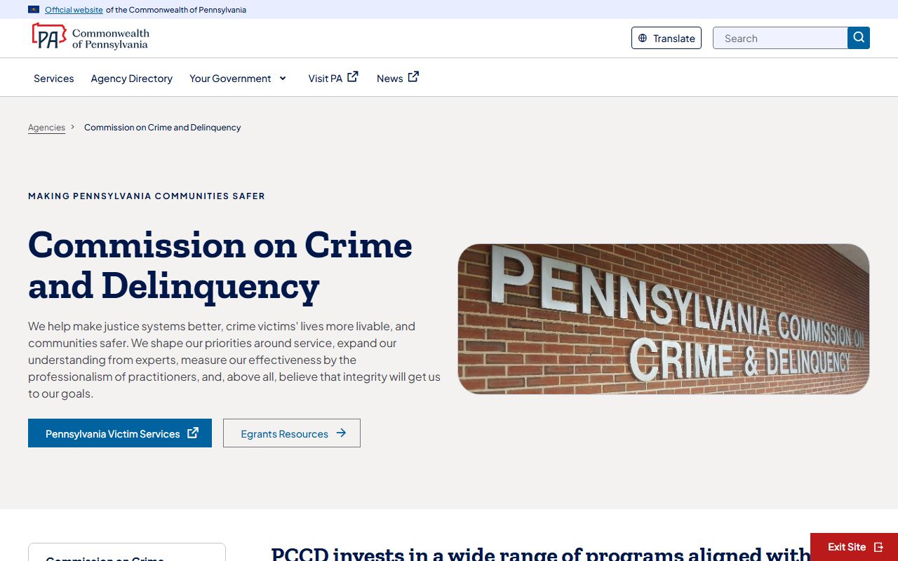 Pennsylvania Commission on Crime and Delinquency residents directory records